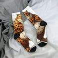 thumbnail image 5 of Fotbe Cartoon Cheetah With Attitude Pattern Long Socks for Men & Women – Breathable & Stretchy Compression Socks, Ideal for Running, Travel, and Everyday Wear Size 5-11, 5 of 6