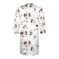 thumbnail image 4 of YDKZYMD Dresses for Older Women Summer Floral Casual Mini Sundress Button Up V Neck Bell Swing Dress Loose 3/4 Sleeve Flowy T-Shirt Dress Pink S, 4 of 5