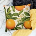 thumbnail image 2 of BANET Yellow Blossom with Orange Fruits and on Light Green Botanic Pillow Cover,Decorative Couch Pillow Cover for Sofa, Cushion Case Home Decoration 24x24in, 2 of 5