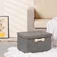 thumbnail image 5 of Unique Bargains Storage Cube, Fabric Bin with Lid and Handle Grey 16*12*9.5in, 5 of 5