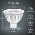 thumbnail image 4 of TGHTBA-MR16 LED Bulbs Dimmable,50W Halogen Replacement, 5000K Cool White GU5.3 Bi-Pin Base,40-Degree Narrow Beam Angle,5W 12V AC DC Indoor Outdoor Tunnable Landscape Lighting Bulbs, 6 Pack, 4 of 4