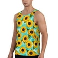 thumbnail image 2 of KLL Sunflowers With Green Leaves Print Men's Muscle Gym Workout Stringer Tank Tops Bodybuilding Fitness T-Shirts Tank Tops Men-4X-Large, 2 of 7