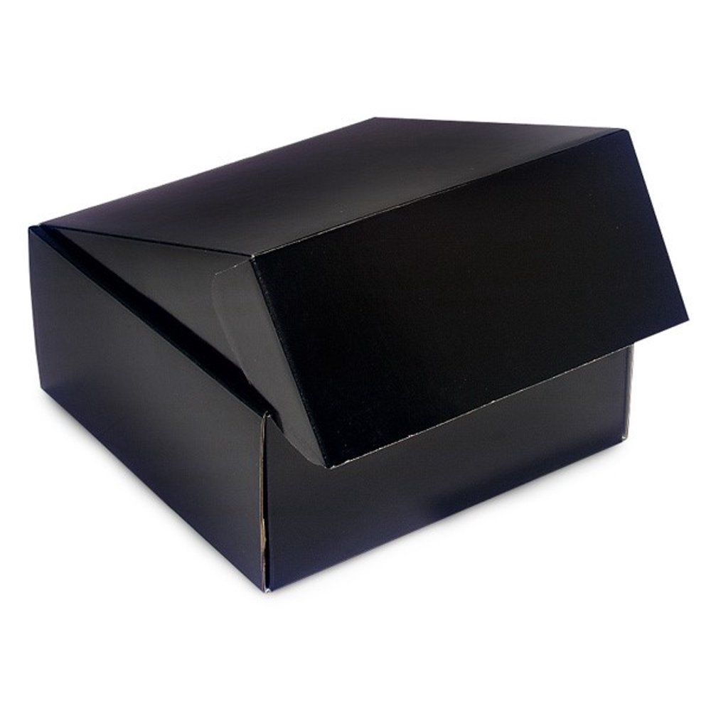 Pack Of 6, 9 X 9 X 4" Black Gourmet Shipping Boxes Auto Lock Boxes 1