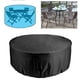 thumbnail image 1 of Funda redonda para muebles en lona duradera, exterior impermeable, exterior negro y interior plateado (230 x 110 cm), 1 of 5