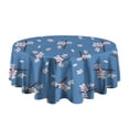 thumbnail image 5 of Pioneer Flower Floral Print Pattern Round Tablecloth 60"x60",Wrinkle Wipeable Table Cloth for Kitchen Dining Room Picnic Patio Party, 5 of 6