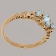 thumbnail image 4 of LBG British Made 10k Rose Gold Real Genuine Aquamarine Womens Promise Ring - 33 size options - Size 8.25, 4 of 9