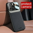 thumbnail image 4 of Compatible with iPhone 16 Pro Phone Case,With Large Window Lens Protection,Classic Design,PU Leather Ultra Slim Shockproof Anti-Scratch Protective Phone Case Cover For iPhone 16 Pro,Black, 4 of 7