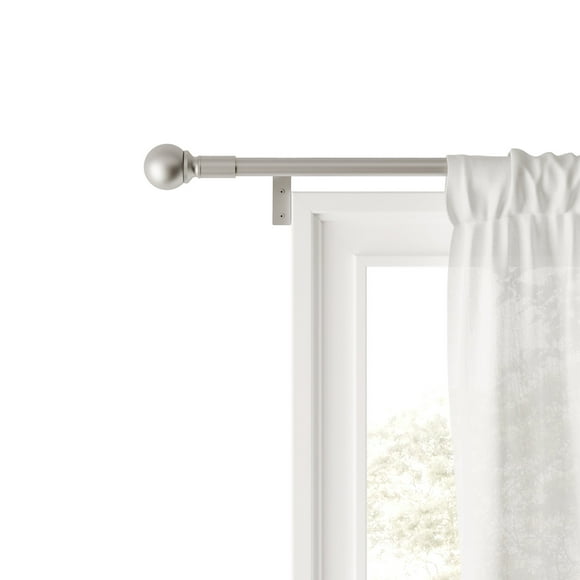Mainstays Easy Install Decorative Window Curtain Rod, Adjustable, 18” - 48”