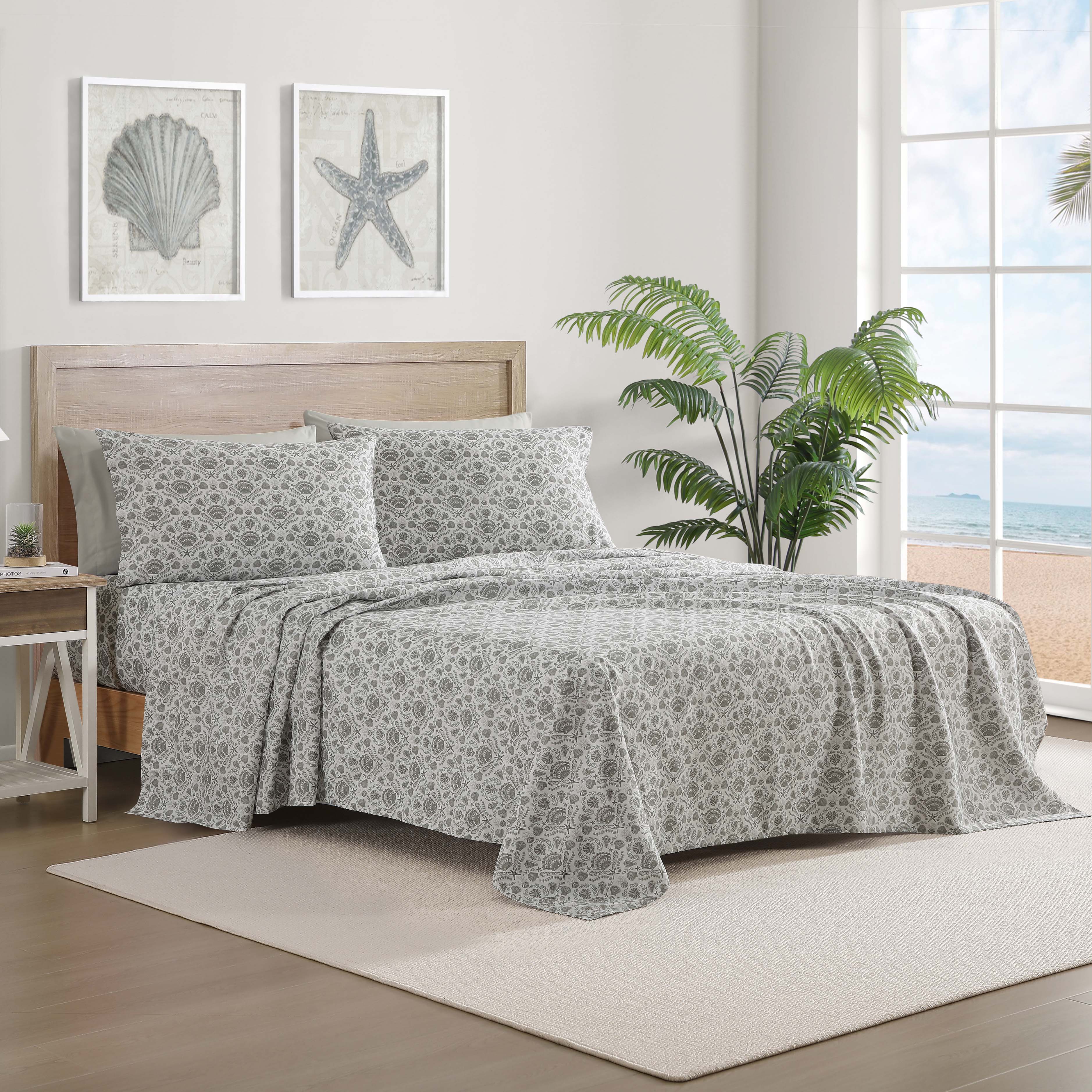 Caribbean Joe, Cooling 6PC Sheet Set, King, Damask Shells