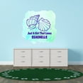 thumbnail image 3 of SEASHELLS - Blue Themed Seashells Image Decoration Mollusk & Clam Shells Design Just A Girl That Loves Seashells Lettering Art Quotes Vinyl Home Bedroom Wall Decal 40" x 40", 3 of 5