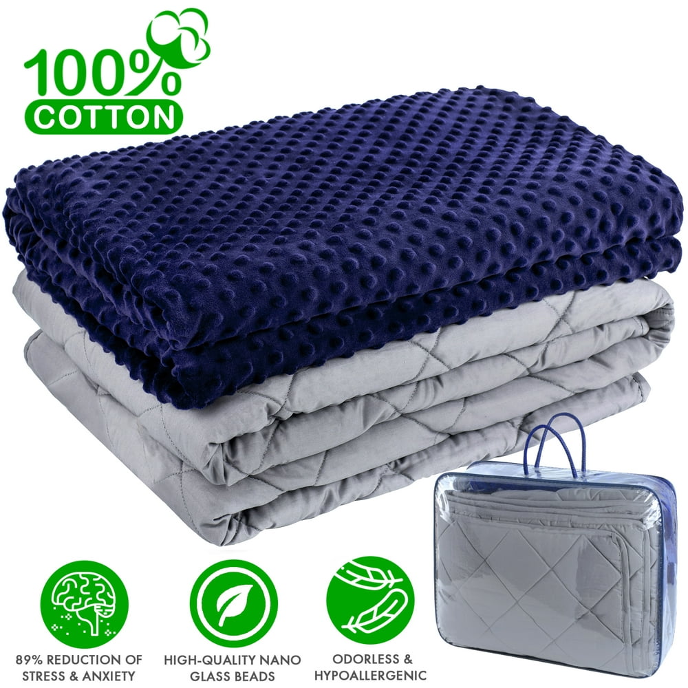 Premium Weighted Blanket 15 lbs - Heavy Blanket 48 x 72 inch - Organic