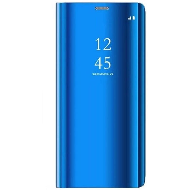 Case Compatible / Replacement For Samsung Galaxy S7 Case Mirror Cover Case Flip Protective Case Clear View Bag Cell Phone Case Cover Metallic Woman Scarf With Ultra Cell Phone Case (Blue)