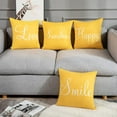 thumbnail image 3 of Yellow Set of 4 Throw Pillow Covers Furry Home Decor Pillow Cases Decorative 18X18 Inches Outdoor Cushion Couch Sofa Cojines Pillowcases Sunshine Happy Love Smile, 3 of 6