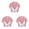 thumbnail image 2 of Gorro de toalla para secar el cabello de microfibra Ehuebsd Extrame rosa 3 uds, 2 of 2