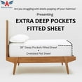 thumbnail image 4 of Split Head King Giza Sheets - 34" Split from Top Premium 400-Thread-Count Soft 100% Pure Giza Egyptian Cotton 4PC Bed Sheet Set, 28" Inches Deep Pockets - Light Grey, 4 of 7