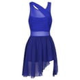 thumbnail image 3 of Sxiwei Women's Modern Lyrical Dance Costume Chiffon Ballet Leotard Dress Flowy Tulle Gymnastic Royal Blue L, 3 of 7
