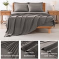 thumbnail image 3 of 4/6 Piece Soft Bed Sheets Set Solid & Embroidery Bed Sheets Set All Season Hotel Luxury Bedding -18in Deep Pockets, 3 of 7