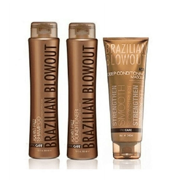 Brazilian Blowout Anti Frizz Shampoo & Conditioner Duo With Deep Conditioning Hair Masque, 3 Piece Set