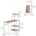 thumbnail image 2 of Foldable Computer Desk with Storage Shelves - White & Oak Writing Desk for Home Office, Study & Small Spaces - 41.7" Wide, 2 of 7