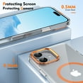 thumbnail image 3 of ELEHOLD Clear Case for iPhone 16 Plus, Compatible with Mag safe Accessory Military Grade Drop Protection Anti-Yellowing Clear Slim Rugged Shockproof Protective Case for iPhone 16 Plus,Orange, 3 of 8
