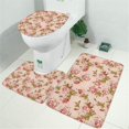 thumbnail image 2 of Pioneer Flower Floral Print Pattern Bathroom Rugs Sets 3 Piece,Toilet Cover Set,Absorbent Non Slip Bathroom Mats Sets with U-Shaped Contour Rug Toilet Rug Set, 2 of 5