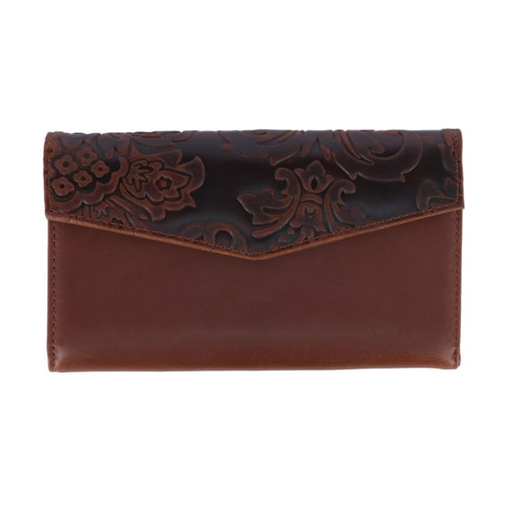 Buxton  Tooled Leather Organizer Clutch (Women's)