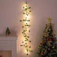 thumbnail image 4 of PALIFEUR Christmas Garland with Lights, Artificial Christmas Garland, Faux Garland with Led Lights for Mantle Fireplace Holiday Party Christmas Decorations, 6.6ft, 4 of 7