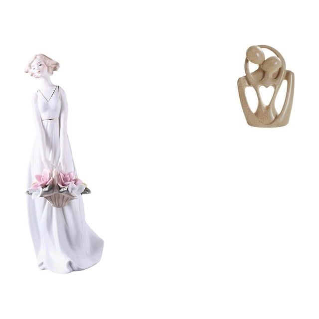 Figura De Dama De Porcelana, Estatua Moderna De Niña Nórdica, Escultura Abstracta Creativa De Pareja, Adorno De Resina Para Estantería, Armario, Escritorio, Estantería, Cafetería,