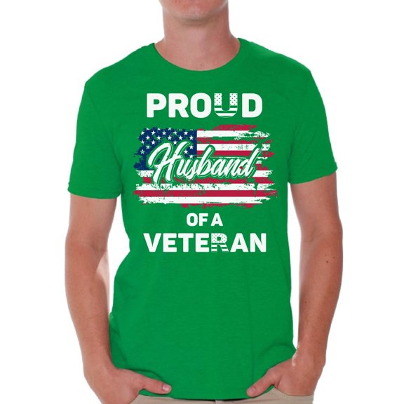 Awkward Styles Proud Husband of a Veteran T Shirt for Him Proud Husband of a Veteran T Shirt for Men American Flag Men Shirt Patriotic Gifts for Him Stripes and Stars Clothing American Gifts