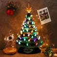 thumbnail image 1 of Gymax 15 Inch Artificial Christmas Tree Tabletop Luminous Ceramic Tree Green, 1 of 9