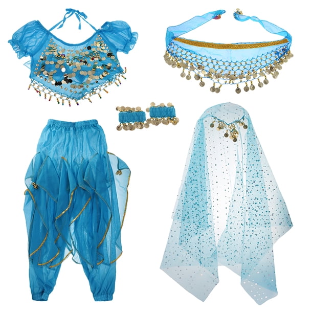 Traje de Danza Del Vientre Traje de - Azul, M SM SunniMix Traje de danza del vientre