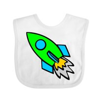 Inktastic Cute Green Rocket Boys or Girls Baby Bib