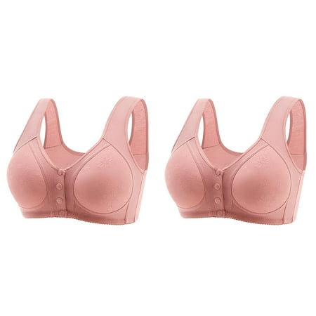 Wijhcboe 2 Pack Women Strapless Bra for Women Fashion Casual Breathable Tube plus Size Sports Bra Button Down Top Bra Pack Bras for Women Underwear Without Steel Ring Gathering Workout Bra Seamless