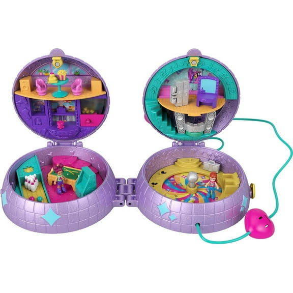Polly Pocket Double Play Skating Compact, 2-in-1 Playset with 2 Micro Dolls & 16 Accessories