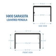 thumbnail image 3 of Backyard Discovery Sarasota 14'x10' Galvanized Steel Louvered Pergola Kit, Adjustable Roof, 3 of 13