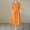 Orange, variant on Party Dresses for Women Cotton and Linen Boho Solid Print Crew Neck Long Dress Casual Slim Fit Short Sleeve Ruched Bodycon Dresses