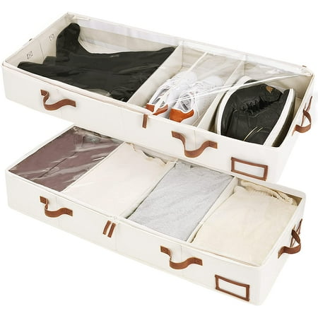 Underbed Storage Box, Under Bed Clothes Organizer With Adjustable ...