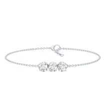 Rosec Jewels Lab Created Diamond Chain Bracelet with Lobster Clasp - EF-VS Quality - Ready to Gift for Valentines, 10K White Gold, 7.0 inches