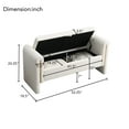thumbnail image 2 of Modern Ottoman Bed End Bench with Arms and Storage, Upholstered Storage Bench Footrest, Entryway Bench for Living Room, Bedroom, Dorm, Cream, 2 of 9