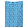 thumbnail image 2 of Oriental Tablecloth, Monochrome Design Pattern of Symbolic Easter Star in Blue Tones, Rectangle Satin Table Cover Accent for Dining Room and Kitchen, 52" X 70", Deep Sky Blue Sea Blue, by Ambesonne, 2 of 2