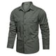 thumbnail image 1 of Camisas Para Hombre Camisa de cárdigan de bolsillo de simple hombre (Army Green, 4XL), 1 of 3