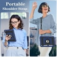 thumbnail image 5 of Shockproof Case For iPad 9th/8th/7th Gen 10.2"(2021/2020/2019),With Retractable Kickstand,Shoulder Strap,Built-in Pencil Holder,Heavy Duty Shockproof Rugged Protective Rugged Tablet Case,M, 5 of 9
