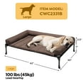 thumbnail image 4 of Veehoo Cooling Elevated Dog Bed + Waterproof Removable Pillow-Top Mat, Dog Sofa Bed, Large, Brown, 4 of 8