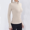 thumbnail image 4 of White fitness clothes women's long-sleeved top sports running clothes yoga clothes, 4 of 5