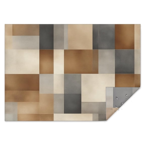 Brown and Grey Abstract Art Artwork Rectangle Tablecloth 60"x84",Waterproof Polyester Rectangle Table Cloth, Wipeable Spillproof Polyester Tablecloth for Dining, Camping, Indoor and Outdoor