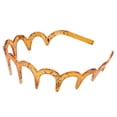 thumbnail image 1 of Banda para el pelo de resina con diseño ondulado, 15 x 13 cm, con dientes de sujeción, 6 estampados, ligera (11 g), para el cuidado de la piel, maquillaje y entrenamiento; no tira ni se engancha, 1 of 3