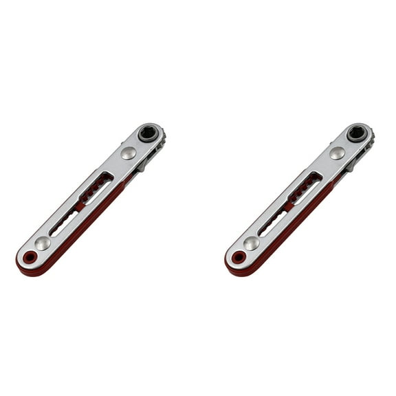 2X Mini Ratchet Wrench 1/4 Inch Drive Socket Hex Screwdriver Bit Dual Head Ratchet Wrench Tool with 4 Bit Heads Straight