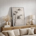 thumbnail image 4 of Framed Canvas Print Asian Ink Bamboo with Birds Wall Art Minimalist Oriental Nature Decorative for Living Room Bedroom - 16"x24" WHITE, 4 of 8