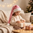 thumbnail image 4 of Long Christmas Hat 27.5 inch, Super Soft Plush Santa Hat for Adults Little Oness Warm Cozy Xmas Holiday Party Costume Family Gathering Photo Props Decor, 4 of 6