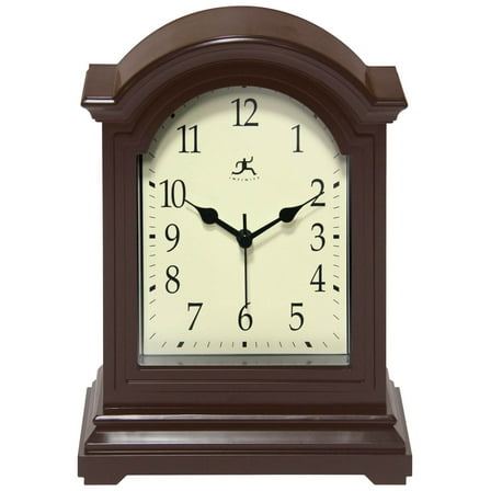 Infinity Instruments Classic Brown Antique Grandfather Tabletop Traditonal Analog Display Clock